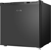 Mininevera CHIQ CSD46D4E de 46 L, 47 x 44,7 cm, compacta y silenciosa, botellero integrado, termostato regulable, diseño moderno en negro, ideal para dormitorio, oficina, cocina, salón