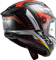 Casco LS2 FF805 Thunder Chase Carbono Blanco/Rojo XL (61/62)