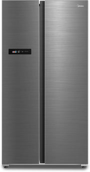 Midea KS-DDX 6.32 WT Frigorífico americano / 178,8 cm de altura / 254 kWh/año / No Frost / Compresor Dual Inverter / con dispensador de agua/hielo 3 en 1 y depósito de agua, Dark Inox