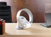 Ventilador sin aspas Sichler Haushaltsgeräte: Ventilador de mesa de 360° sin aspas y calefactor, oscilación, hasta 1100 W (ventilador con función de calefacción, sin hojas, mini)