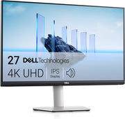 Monitor Dell S2721QSA 27" 4K UHD (3840x2160), 60Hz, IPS, 4ms, AMD Radeon FreeSync, 99% sRGB, altavoces integrados, DisplayPort, 2x HDMI, garantía de 3 años, plata