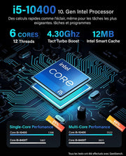 Greed® Basic V2 PC con Intel Core i5 10400 - Ordenador rápido + Ordenador de sobremesa para el hogar con 4,3 GHz, 8 GB RAM - 256 GB SSD - DVD+RW - USB3.1 - Wi-Fi, con Windows 11 Pro