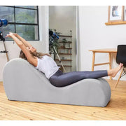 Avana Sleek Chaise Lounge para yoga - Fabricado en EE. UU. - Ideal para estiramientos, relajación, ejercicio y más, 60 pulgadas de largo x 18 pulgadas de ancho x 26 pulgadas de alto, gris claro