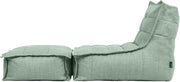 Puf Icon Dolce con reposapiés para adultos, verde salvia, puf para interior y exterior con relleno, bean bag, tejido resistente al agua, sillón cómodo para salón, sala de estar, dormitorio, jardín