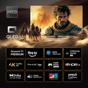 Panasonic Premium TV-65W85BEZ, Serie W85B, 65 pulgadas, Smart TV QLED 4K Ultra HD, 2025, 120Hz, Fire TV, Dolby Vision y Atmos, Modo Game Extreme, control por voz Alexa, soporte Apple, Bluetooth, negro