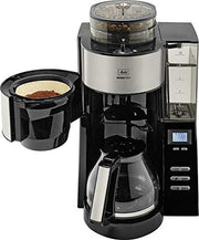 Melitta AromaFresh - Cafetera de filtro - con jarra de cristal - molinillo integrado - función de temporizador - 10 tazas - Negro puro