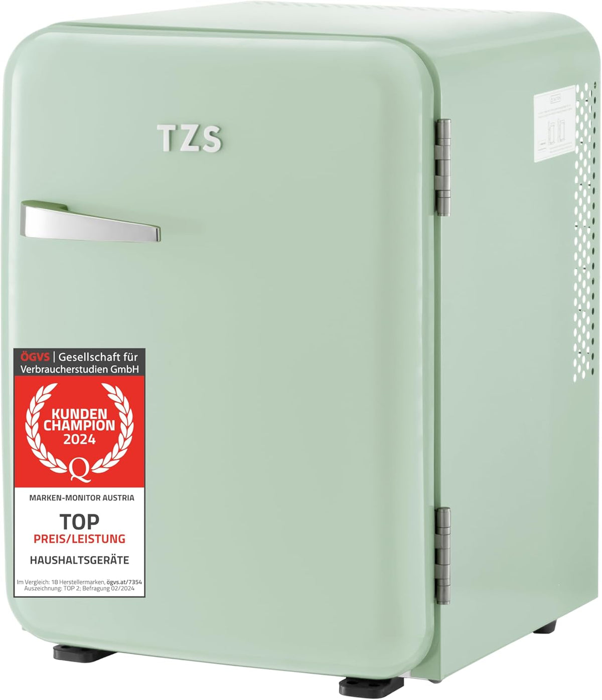 Mininevera silenciosa TZS First Austria | Diseño retro | Capacidad de refrigeración ajustable | Manilla de puerta | Sistema de refrigeración termoeléctrico | 40L | crema