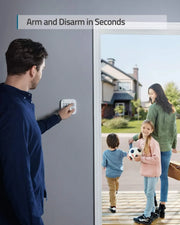 Sistema de seguridad para el hogar inteligente de 5 piezas con sensor de movimiento, control por aplicación, 2560 x 1440 y 2 sensores para puertas y ventanas