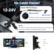 SCUMAXCON 10,26 Pulgadas CarPlay Inalámbrico Android Auto Pantalla Táctil IPS Airplay Cámara de Reversa 4K 1080P Navegación GPS Bluetooth FM Consola Central Reproductor Multimedia Altavoz Integrado