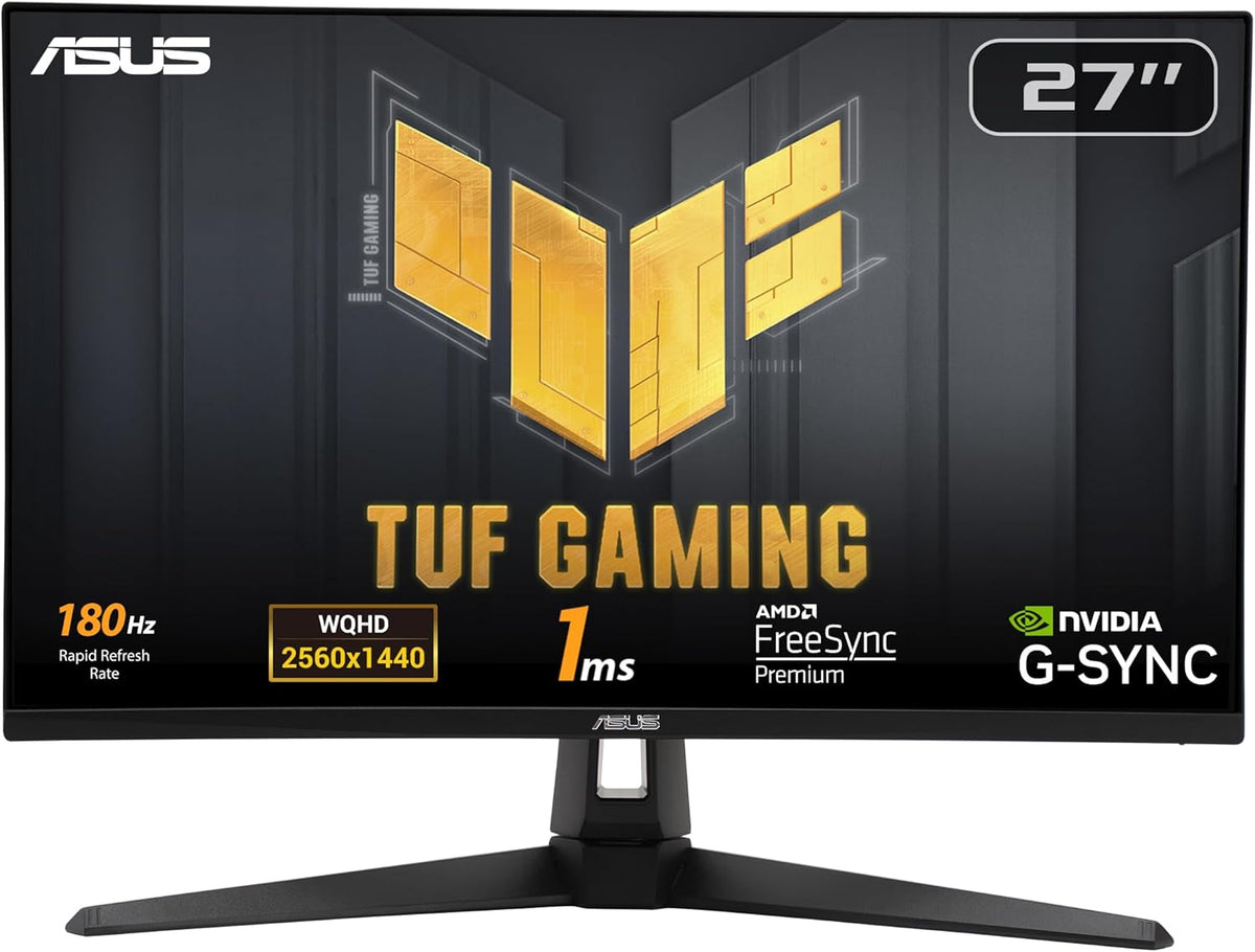 Monitor ASUS 27" LED - VG27AQ3A Pantalla PC 2.5K - 2560 x 1440 píxeles - 1 ms - Formato 16/9 - Panel Fast IPS - 180 Hz - HDR10 - FreeSync Premium/Compatible con G-Sync - HDMI/DisplayPort - Negro