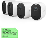 Arlo Pro 5 2K, Cámara de Vigilancia WiFi Exterior Inalámbrica, Visión Nocturna en Color Avanzada, Iluminación, Sirena y WiFi de Doble Banda, Prueba de Suscripción Secure Incluida, 4 Cámaras Blanco