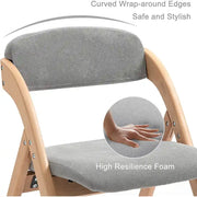 Sillas de comedor plegables y apilables de madera con asientos acolchados (juego de 4)