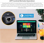FEELWORLD LIVEPRO L1 V1 Mezclador de video multicámara, conmutador de mezcla de video con pantalla LCD de 2 pulgadas, 4 entradas HDMI, salida USB 3.0, producción en tiempo real, transmisión en vivo, ligero