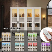 Gabinete de almacenamiento de cocina blanco Hitow: vitrina de 63'' de ancho con puerta de vidrio + iluminación LED RGB + organizador de cajones, buffet espacioso para el hogar