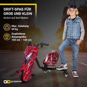 Actionbikes Motors Patinete Eléctrico Infantil para Derrapes | Motor de 𝟐𝟓𝟎 W - Carrito de Derrape 360° - 3 Niveles de Velocidad - Iluminación LED - Asiento Ajustable - Bluetooth - Kart de Derrape - Coche de Derrape (Space Purple)