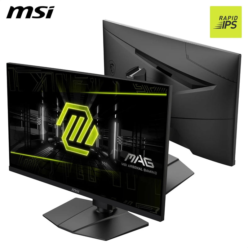 Monitor gaming MSI MAG 275F de 27'' FHD - Panel Rapid IPS 1920 x 1080, 180 Hz / 0,5 ms (GtG), HDR Ready, AMD FreeSync™, AI Vision, HDMI™ 2.0b, DP 1.4, diseño sin bordes, inclinable, compatible con VESA, negro