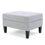 Otomana de almacenamiento de tela capitoné — Azul oscuro / Gris oscuro / Gris claro / Rojo intenso / Canela oscuro / Verde azulado, 1 plaza