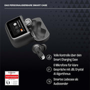 JBL Tour Pro 3, auriculares True Wireless Bluetooth con estuche de carga inteligente, 40 h de duración de batería, True Adaptive Noise Cancelling 2.0 y sonido JBL Spatial 360 con seguimiento de cabeza, negro