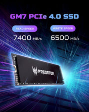 acer Predator GM7 4TB Disco SSD 7400MB/S NVMe PCIe 4.0 M.2 Gen4