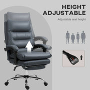 Vinsetto Silla de Oficina Reclinable con Masaje de Vibración y Calor de Microfibra