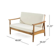 Set de conversación para exteriores de 4 plazas de madera de acacia Willowbrook de Christopher Knight Home