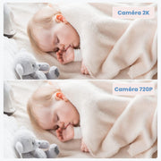 ieGeek Vigilabebés con Cámara 2K/5", Monitor de Bebé con Pantalla de 5" y Control por Smartphone, PTZ 360°, Visiófono con Alertas Inteligentes/Visión Nocturna/Seguimiento Automático