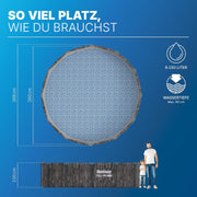 Piscina desmontable redonda Bestway 366x100 cm, set con bomba de filtrado, aspecto madera | 9.150 L, material TriTech de 3 capas, fondo con aspecto de mosaico de guijarros, incluye bomba de filtrado y escalera