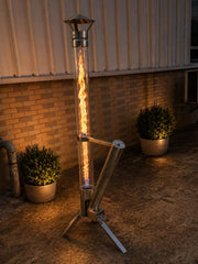 Tubo de fuego clásico para exteriores Eden, columna de fuego y antorcha de pellets de acero inoxidable, elegante calefactor de terraza y chimenea de jardín, fuego de terraza con estilo, duradero y resistente a la intemperie, alternativa para tu terraza
