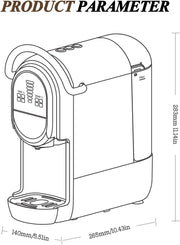 Cafetera automática Cafelffe, cafetera de cápsulas 4 en 1 con temperatura ajustable y 7 tiempos de preparación preestablecidos, máquina de espresso de 19 bares para NES/DG/ESE/café molido, negro