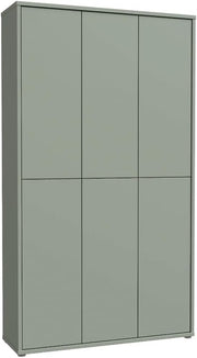 Zapatero Forte Alice Springs 100 110, armario de recibidor moderno con 6 puertas y 15 estantes, madera técnica, color salvia, 109,2 cm de ancho x 191,9 cm de alto x 34,9 cm de profundidad