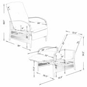 Sillón reclinable ajustable para patio con cojín - 38 (profundidad) x 26.5 (ancho) x 38.5 (alto) PULGADAS