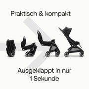 Cochecito de viaje ultracompacto Bugaboo Butterfly, pequeño y ligero, plegable con una sola mano y fácil de maniobrar, cochecito urbano ergonómico para bebés a partir de 6 meses, con mucho espacio de almacenamiento, Stormy Blue