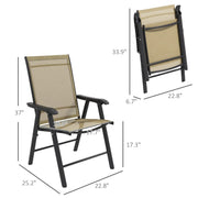 Juego de 4 sillas plegables para patio Outsunny con un diseño sencillo y elegante, cómodas para la terraza, el jardín, el patio y para viajar.