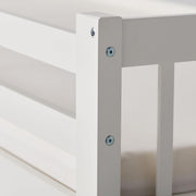 Homestyle4u, litera para 2 niños 90x200 con escalera, madera de pino blanco, cama alta 90x200 divisible en 2 camas infantiles, litera doble