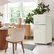 Refrigerador con congelador Merax, combinación frigorífico-congelador, frigorífico pequeño con 51L y congelador de 21L, silencioso, LED, estantes de vidrio, cajón para verduras, estantes en la puerta, para cocina, sala de estar, oficina, negro