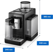 Cafetera superautomática De'Longhi Rivelia EXAM440.55.W con sistema de leche LatteCrema, recipiente de granos intercambiable, 16 bebidas de café y leche con solo tocar un botón, función Extra-Shot, pantalla táctil de 3,5 pulgadas, color blanco