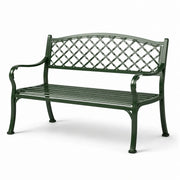 Banco de jardín de metal acero 125x60x80 cm verde