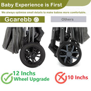 Cochecito 3 en 1 Gcarebb, silla de paseo con portabebés, cochecito completo con altura ajustable, cochecito combinado con marco de aluminio para recién nacidos de 0 a 4 años