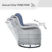 Sillones mecedoras de mimbre para exteriores Gymojoy con base giratoria (juego de 2)