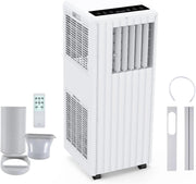 Aire acondicionado portátil 7000 BTU 2,05 kW, 3 en 1: refrigeración, deshumidificador 36 l/día, ventilador, modo nocturno, temporizador de 24 h, control remoto, para habitaciones de hasta 28 m², kit de evacuación para ventana incluido