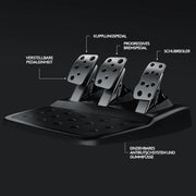 Volante de carreras gaming G29 con rango de giro de 900°, Force Feedback, pedales de acero inoxidable y volante de cuero para PS5, PS4, PC y Mac