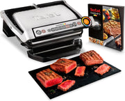 Tefal OptiGrill+ Parrilla de contacto, 6 programas, indicador de nivel de cocción, placas extraíbles, modo manual, resultados de asado óptimos gracias a la medición del grosor, parrilla eléctrica, acero inoxidable, GC712D12