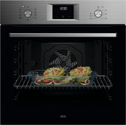 Horno empotrable AEG – Serie 5 Aire caliente circular: resultados de cocción uniformes en 3 niveles – Autolimpieza por pirólisis – 25 programas automáticos – Pantalla táctil LED – Calentamiento rápido – Negro – BPE53516AB