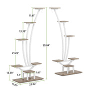 Soporte para plantas de interior, estante para flores de 6 niveles para jardín en casa - Juego de 2