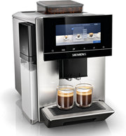 Cafetera superautomática Siemens EQ900 TQ903D03, control por app, pantalla táctil intuitiva, modo barista, AromaBoost, reducción de ruido, molinillo premium, limpieza automática con vapor, 1500 W, acero inoxidable