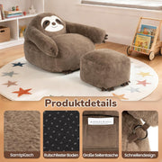 Sillón tipo puf Pamapic con reposapiés, puf tipo perezoso para adultos con relleno, puf ergonómico moderno, sillón lounge, silla tipo puf para interiores para sala de estar, dormitorio, sala de juegos