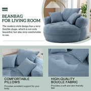 Sillón redondo tipo perezoso – Blanco/Azul/Gris/Amarillo/Naranja/Rojo rosa/Azul marino/Verde, asiento individual y doble