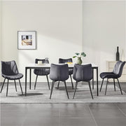 Juego de 6 sillas de comedor Yaheetech, sillas tapizadas con respaldo, para salón, cocina y comedor, asiento de terciopelo, con patas de metal, capacidad de carga de hasta 150 kg, gris oscuro