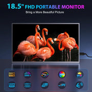 Monitor portátil de 18,5 pulgadas, monitor portátil 1080P HDR USB C Mini HDMI, monitor portátil para portátil, Mac, PS5