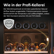 Vinoteca Haier SERIE 5 HWS79GDG I Bodega climatizada para 79 botellas I Nueva tecnología para un almacenamiento óptimo I Vinoteca de 2 zonas, puerta de cristal UV y 5 estantes de madera I Vinoteca de baja vibración